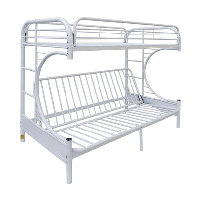 White Twin Over Full Futon Bunk Bed - Bunk Beds