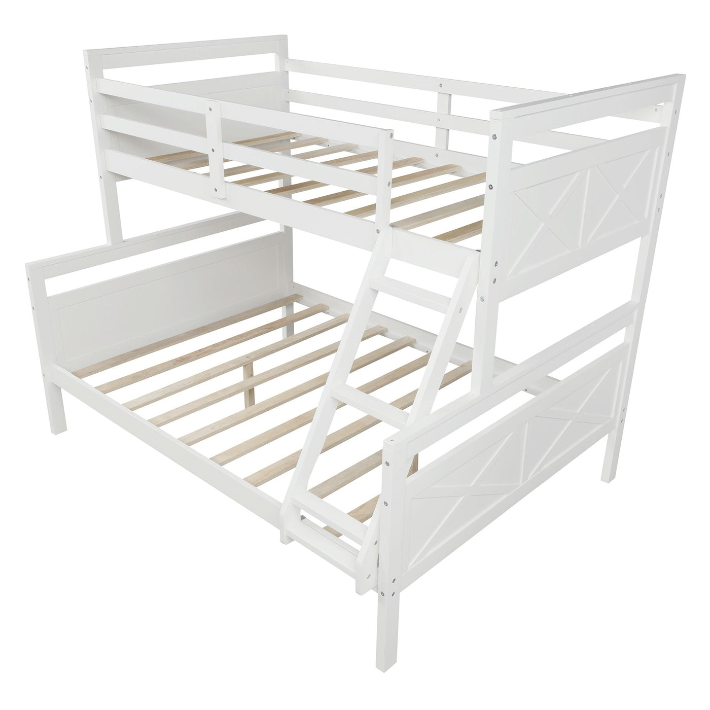 White Twin Over Full Size Bunk Bed - Bunk Beds