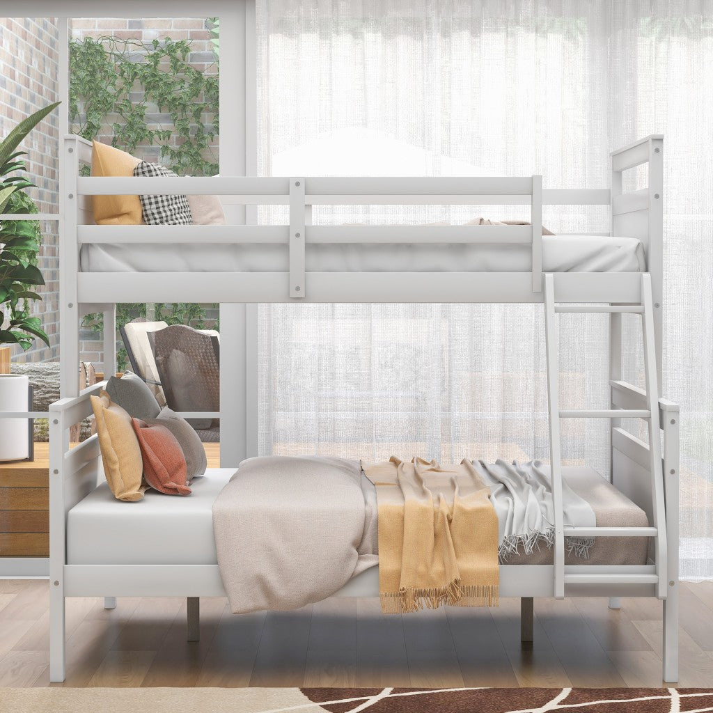 White Twin Over Full Size Bunk Bed - Bunk Beds