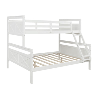 White Twin Over Full Size Bunk Bed - Bunk Beds