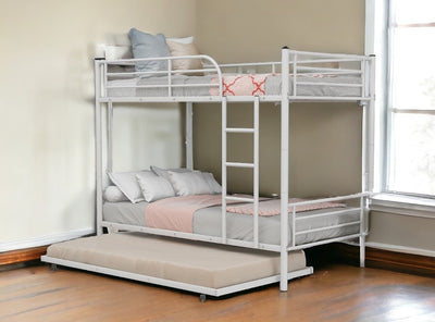 White Twin over Twin Traditional Steel Bunk Bed - Bunk Beds