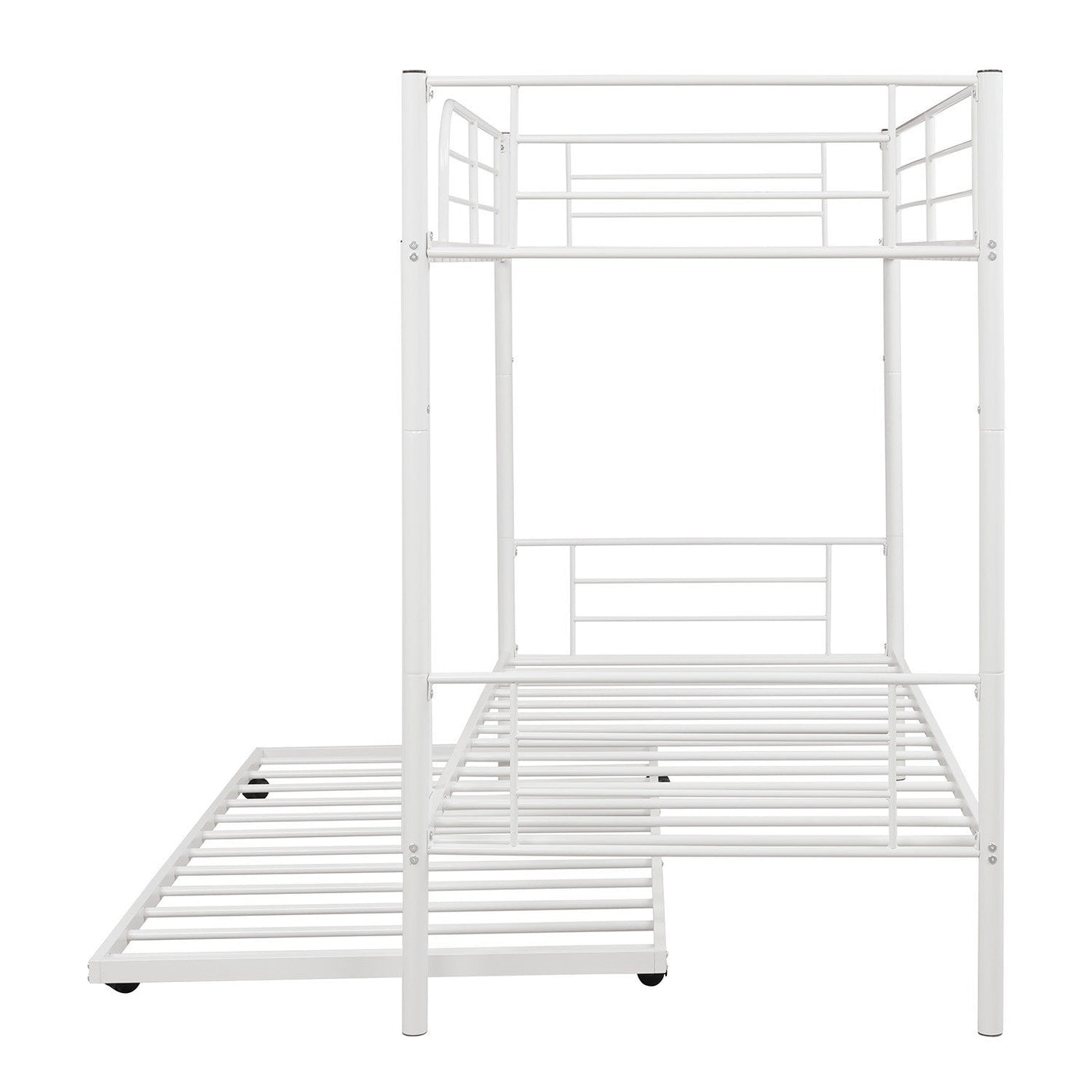 White Twin over Twin Traditional Steel Bunk Bed - Bunk Beds