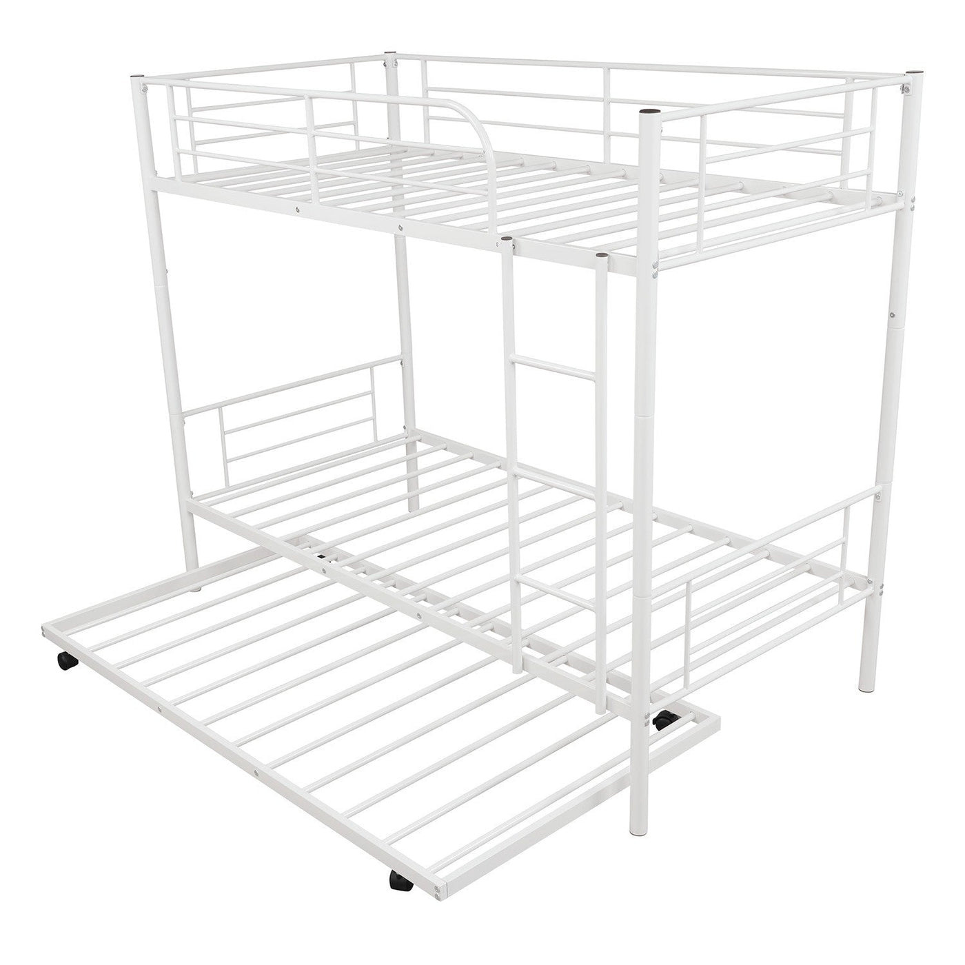 White Twin over Twin Traditional Steel Bunk Bed - Bunk Beds