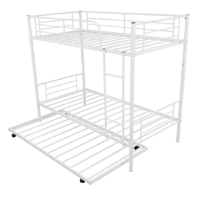 White Twin over Twin Traditional Steel Bunk Bed - Bunk Beds