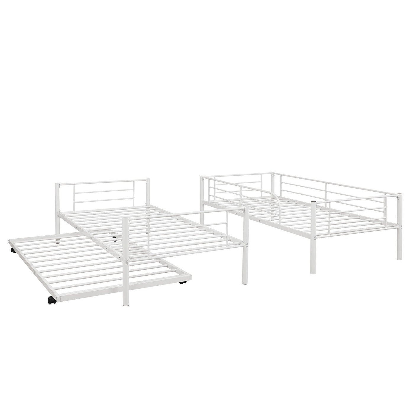 White Twin over Twin Traditional Steel Bunk Bed - Bunk Beds