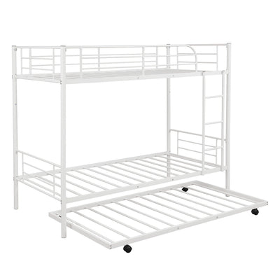 White Twin over Twin Traditional Steel Bunk Bed - Bunk Beds