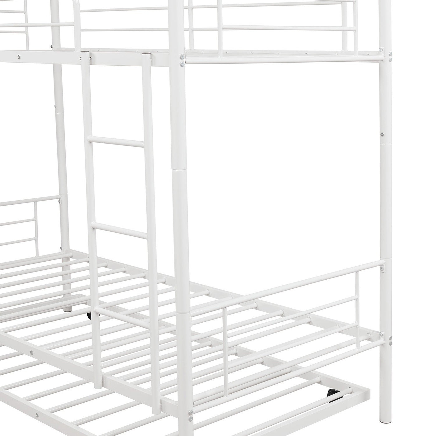 White Twin over Twin Traditional Steel Bunk Bed - Bunk Beds