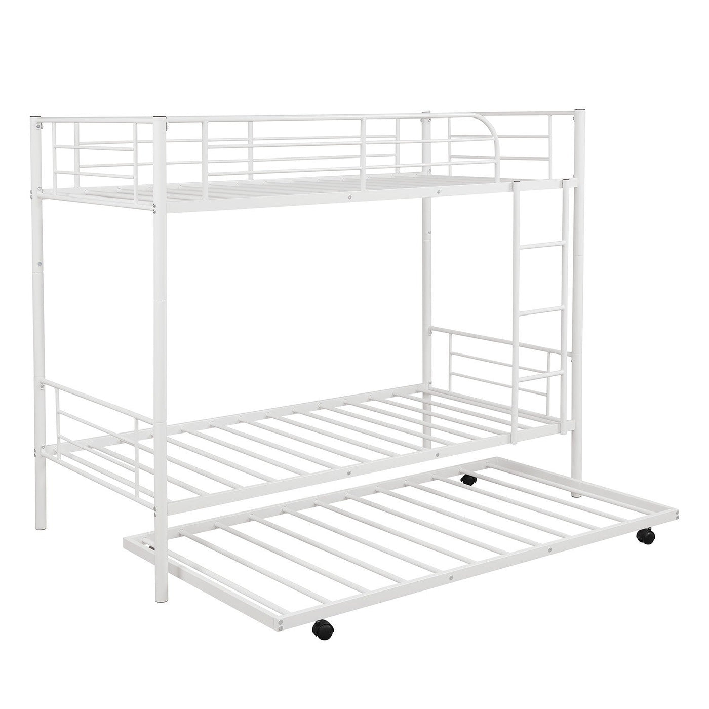 White Twin over Twin Traditional Steel Bunk Bed - Bunk Beds