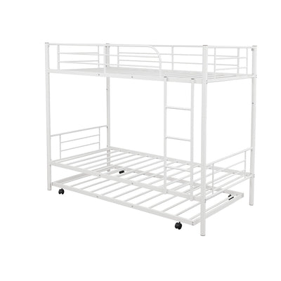 White Twin over Twin Traditional Steel Bunk Bed - Bunk Beds