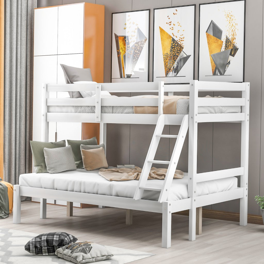 White Twin Size Full Size Bunk Bed - Bunk Beds