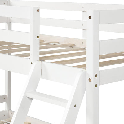 White Twin Size Full Size Bunk Bed - Bunk Beds