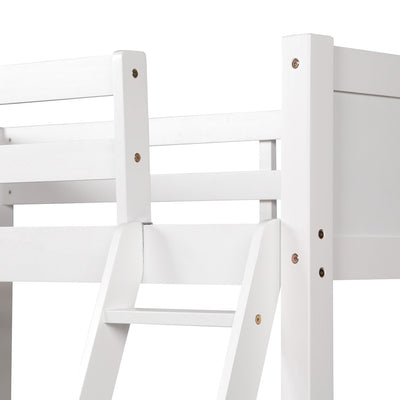 White Twin Size High Loft Bed - Loft Beds