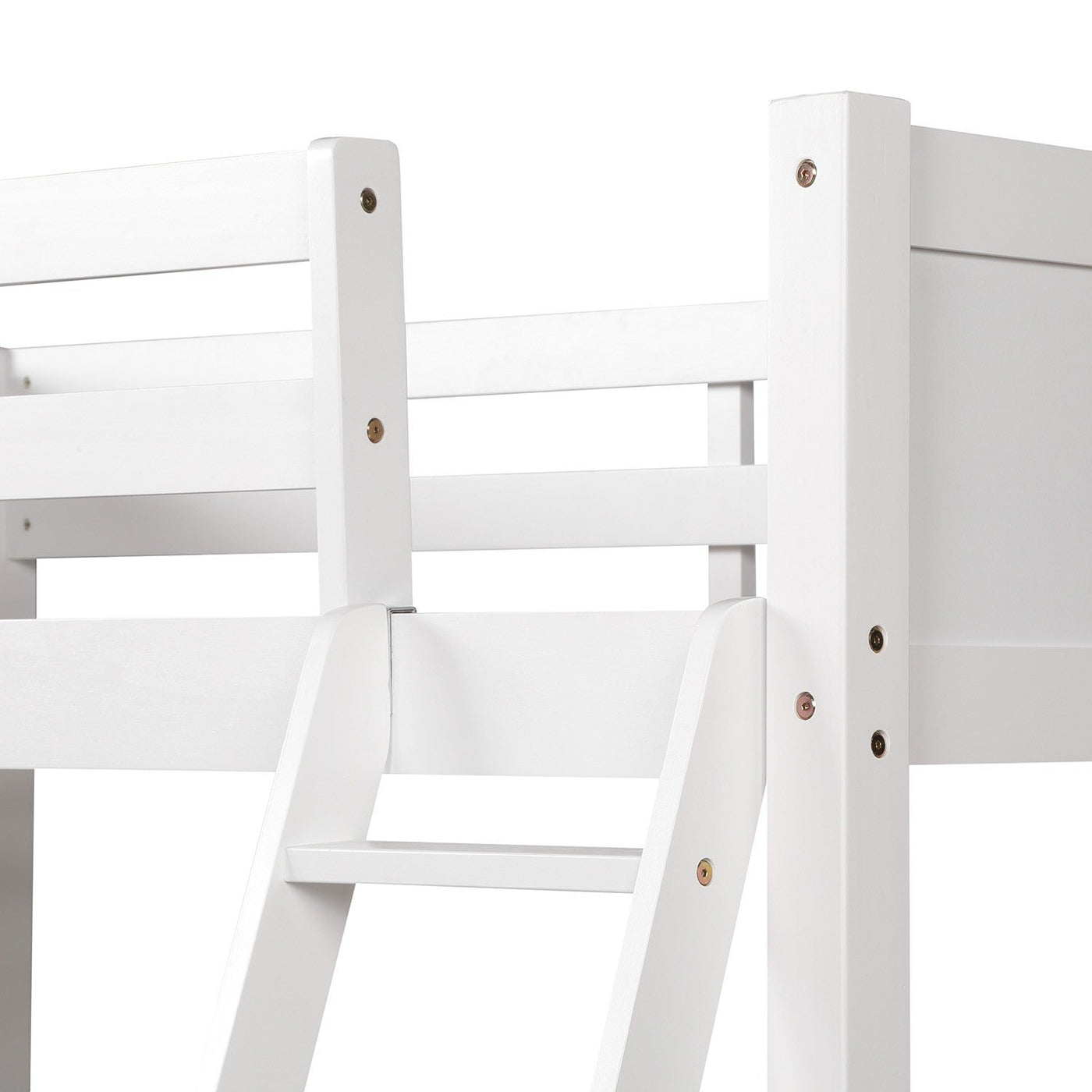 White Twin Size High Loft Bed - Loft Beds