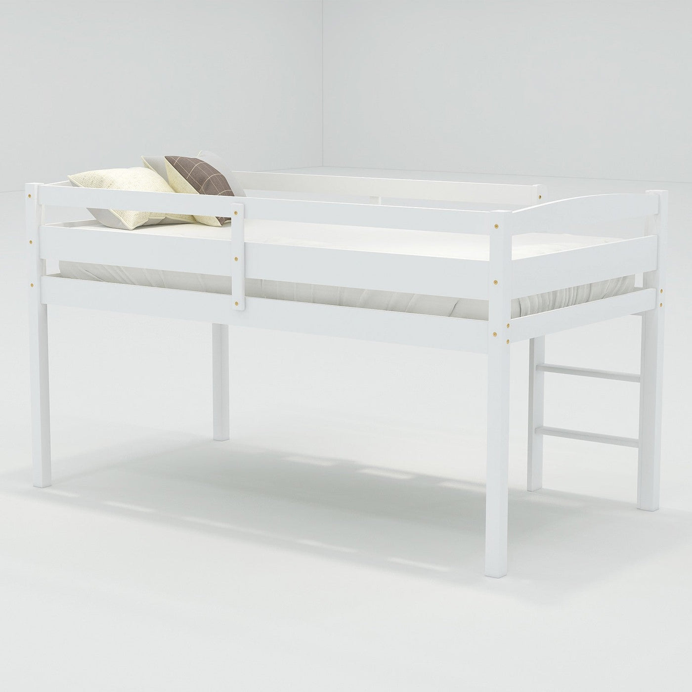 White Twin Size Lof Loft Bed - Loft Beds