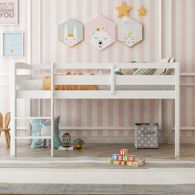 White Twin Size Lof Loft Bed - Loft Beds