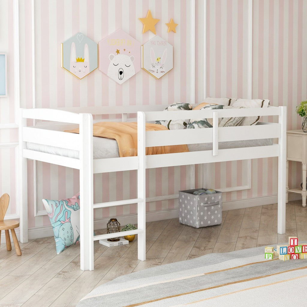 White Twin Size Lof Loft Bed - Loft Beds