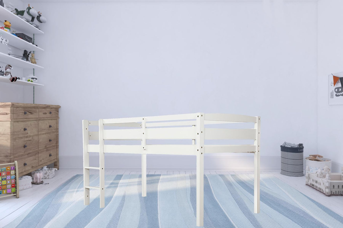 White Twin Size Lof Loft Bed - Loft Beds