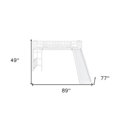 White Twin Traditional Manufactured Wood and Solid Wood Bunk Bed - Bunk Beds