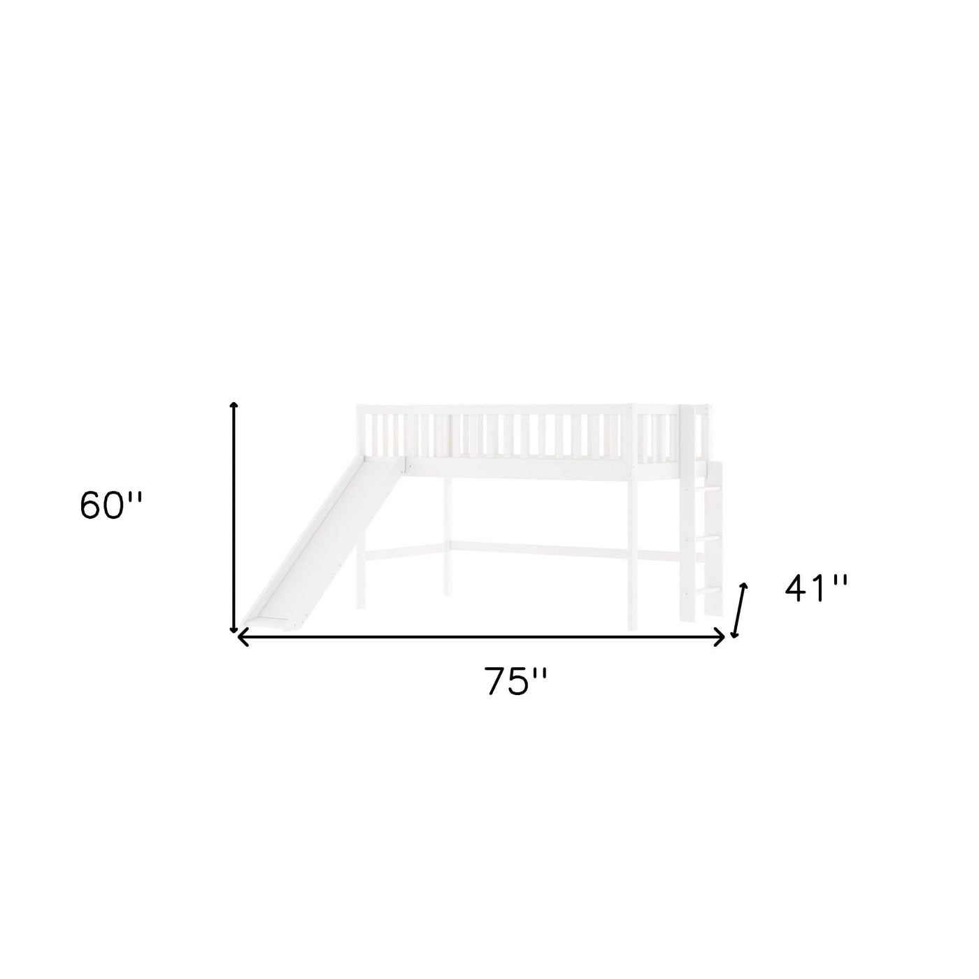 White Twin Traditional Manufactured Wood and Solid Wood Bunk Bed - Bunk Beds