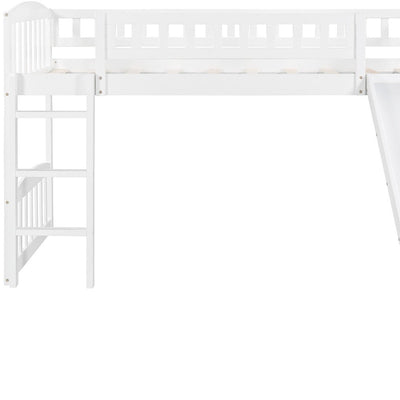 White Twin Traditional Manufactured Wood and Solid Wood Bunk Bed - Bunk Beds