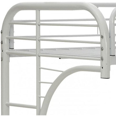 White Twin XL Over Queen Futon Bunk Bed - Bunk Beds