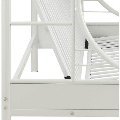 White Twin XL Over Queen Futon Bunk Bed - Bunk Beds