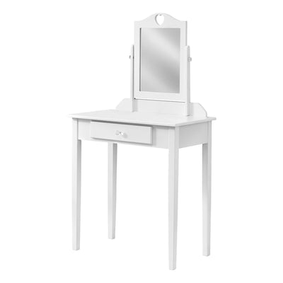 White Vanity Mirror And Storage Drawer - Vanity Tables