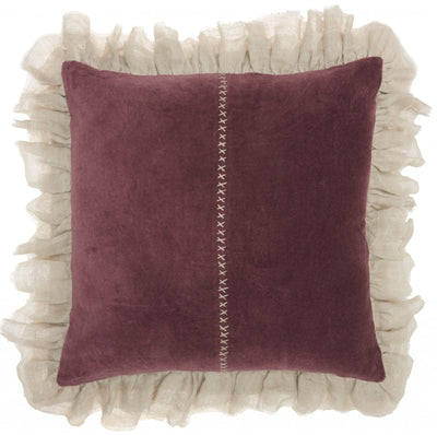 Wide Tasseled Marble Maroon Throw Pillow - Accent Throw Pillows