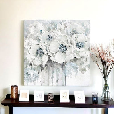 Winter Blues Flower Unframed Print Wall Art - Wall Art