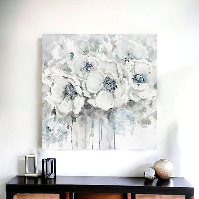 Winter Blues Flower Unframed Print Wall Art - 30’x30’ - Wall Art