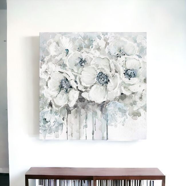 Winter Blues Flower Unframed Print Wall Art - Wall Art