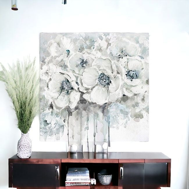 Winter Blues Flower Unframed Print Wall Art - Wall Art