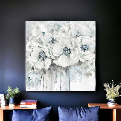 Winter Blues Flower Unframed Print Wall Art - Wall Art