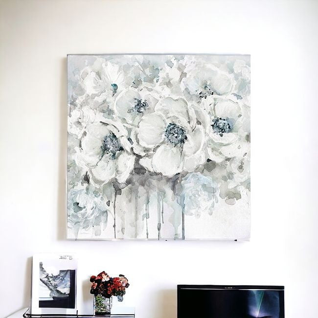 Winter Blues Flower Unframed Print Wall Art - Wall Art