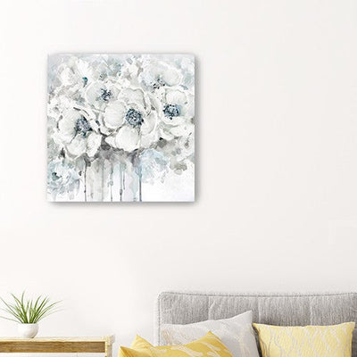 Winter Blues Flower Unframed Print Wall Art - Wall Art