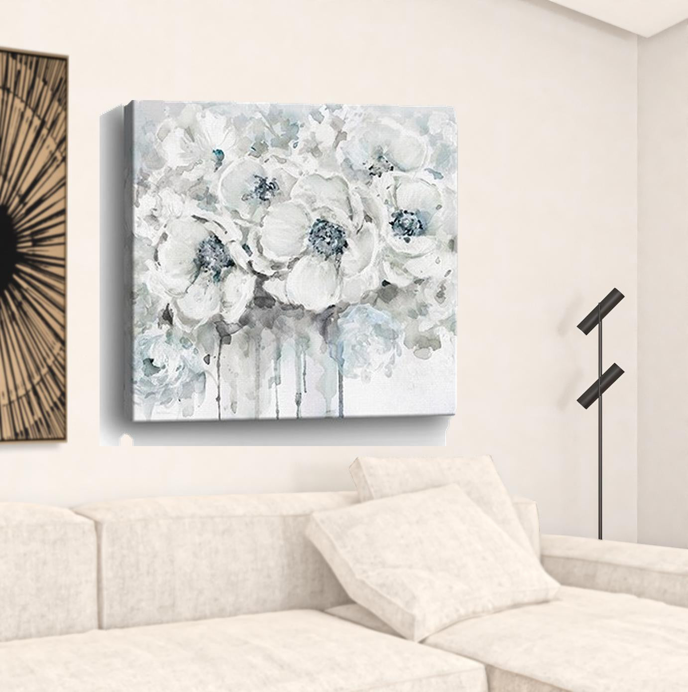 Winter Blues Flower Unframed Print Wall Art - Wall Art