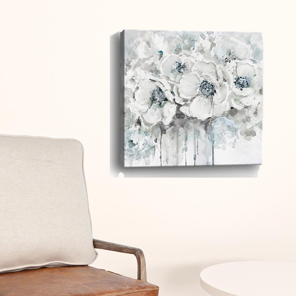 Winter Blues Flower Unframed Print Wall Art - Wall Art