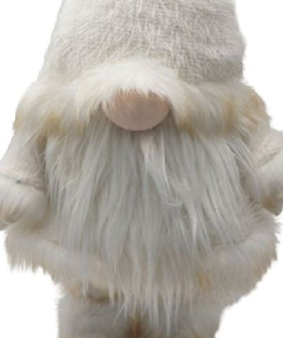 Winter White Chic Fabric Gnome - Sculptures