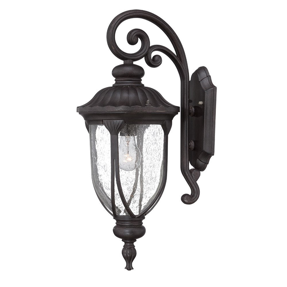 XL Black Cast Aluminum Glass Lantern Wall Sconce - Wall Lighting