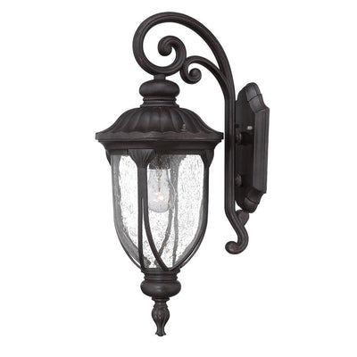 XL Black Cast Aluminum Glass Lantern Wall Sconce - Wall Lighting