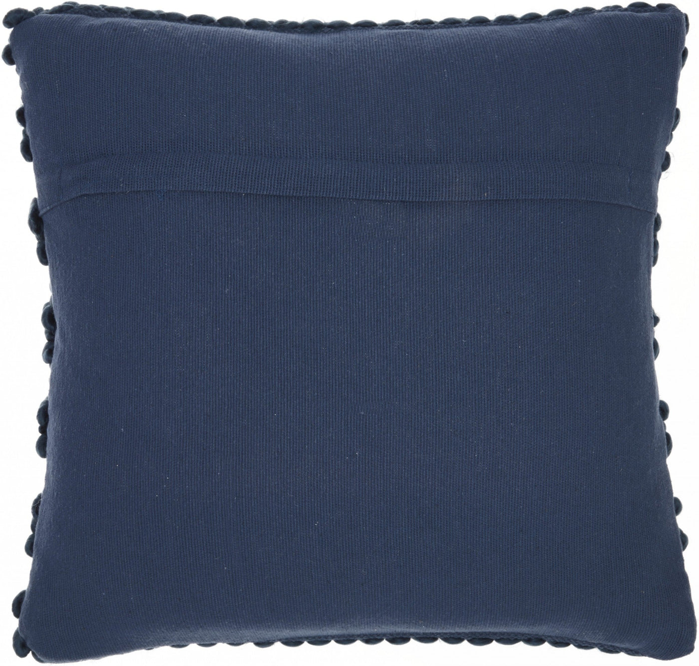 Xl Dark Blue Pom-Pom Detailed Throw Pillow - Accent Throw Pillows