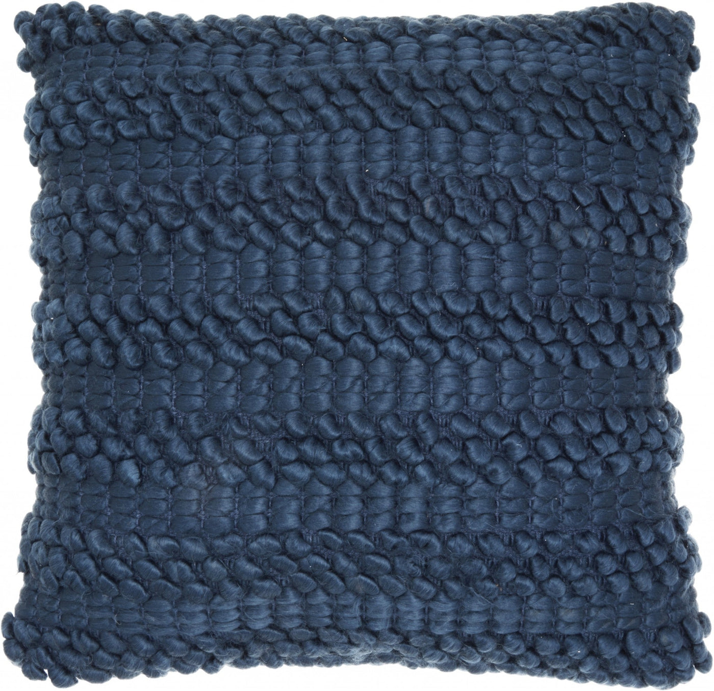 Xl Dark Blue Pom-Pom Detailed Throw Pillow - Accent Throw Pillows