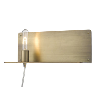 XL Dull Gold Shelf Wall Light - Wall Lighting