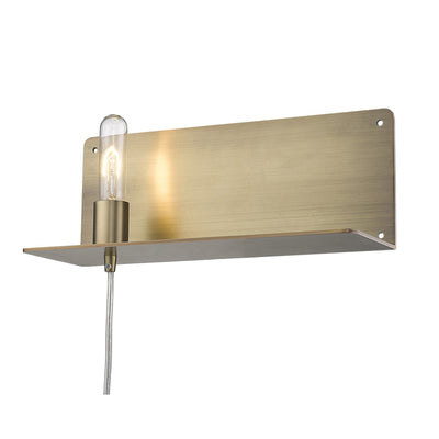 XL Dull Gold Shelf Wall Light - Wall Lighting