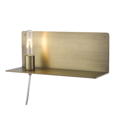 XL Dull Gold Shelf Wall Light - Wall Lighting