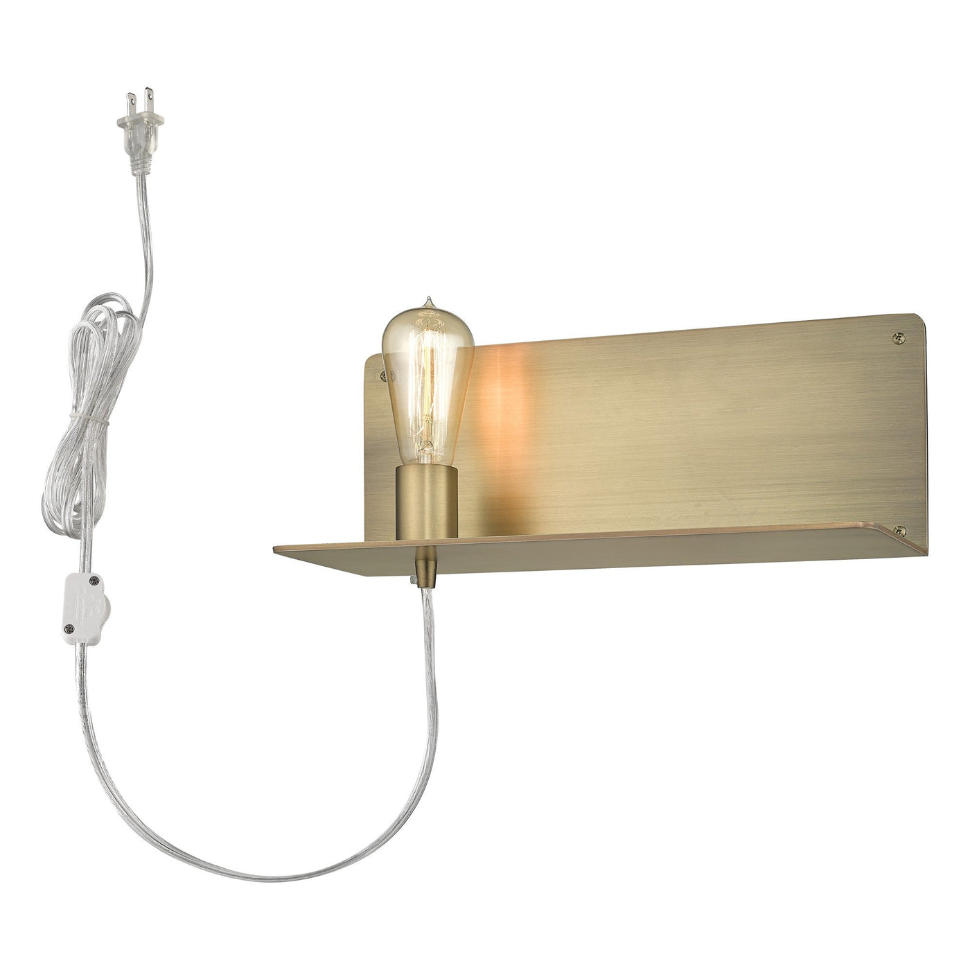 XL Dull Gold Shelf Wall Light - Wall Lighting