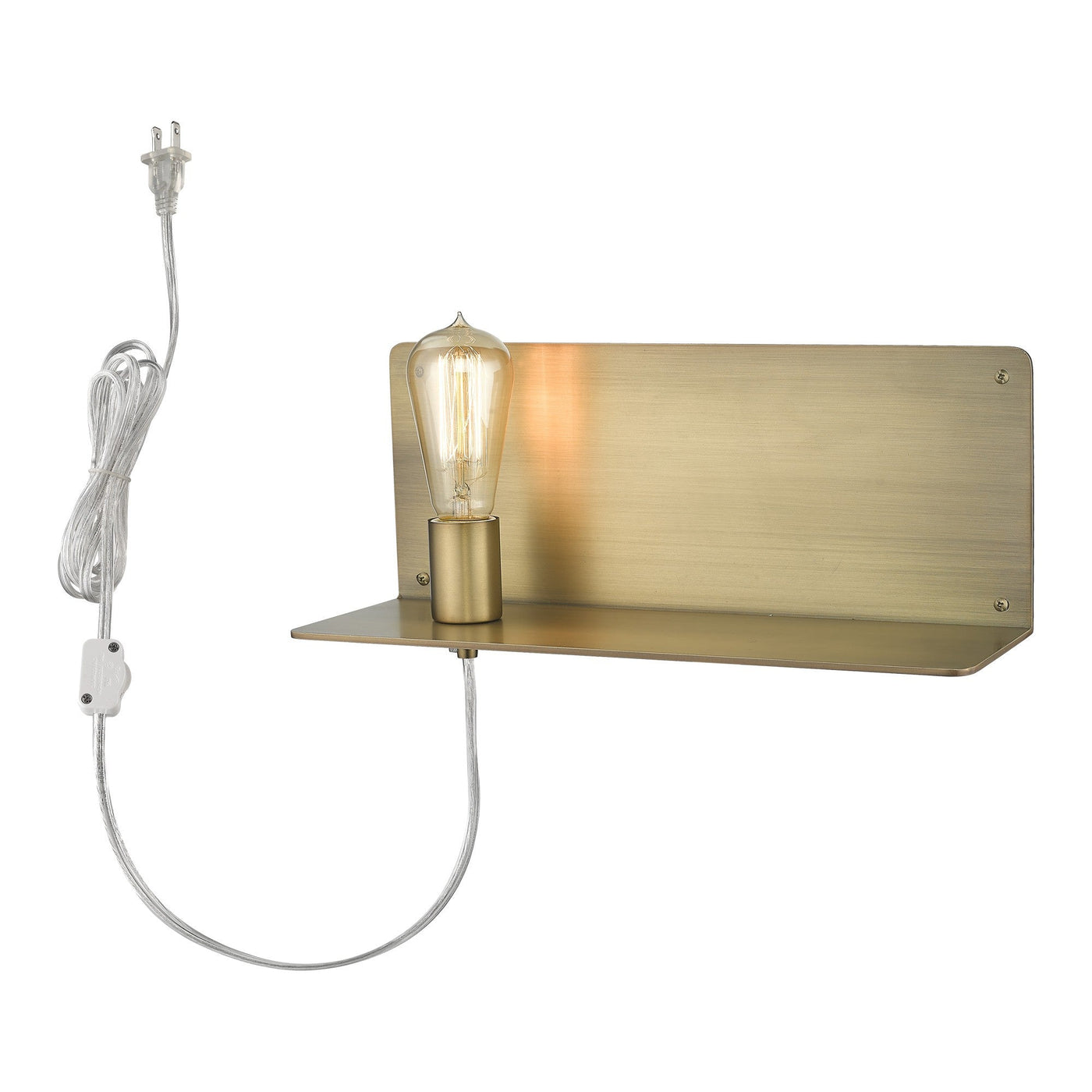 XL Dull Gold Shelf Wall Light - Wall Lighting