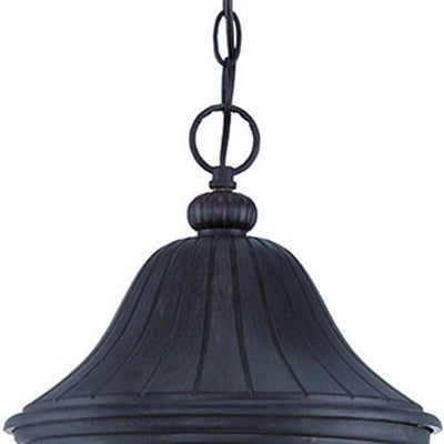 XL Three Light Matte Black Leaf Detail Hanging Light - Chandeliers-Pendants-Hanging Lights