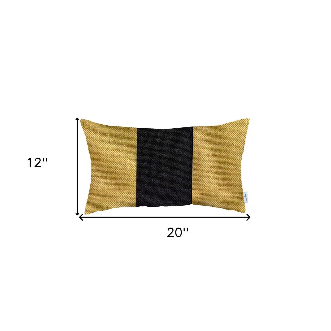 Yellow and Black Midsection Lumbar Throw Pillow - Accent Throw Pillows