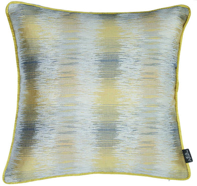 Yellow And Gray Blurred Lines Decorative Throw Pillow Cover - Accent Throw Pillows